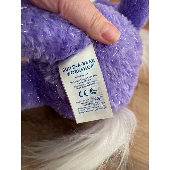 EUC Build-A-Bear Workshop Purple Sparkly Unicorn - Picture 7 of 7